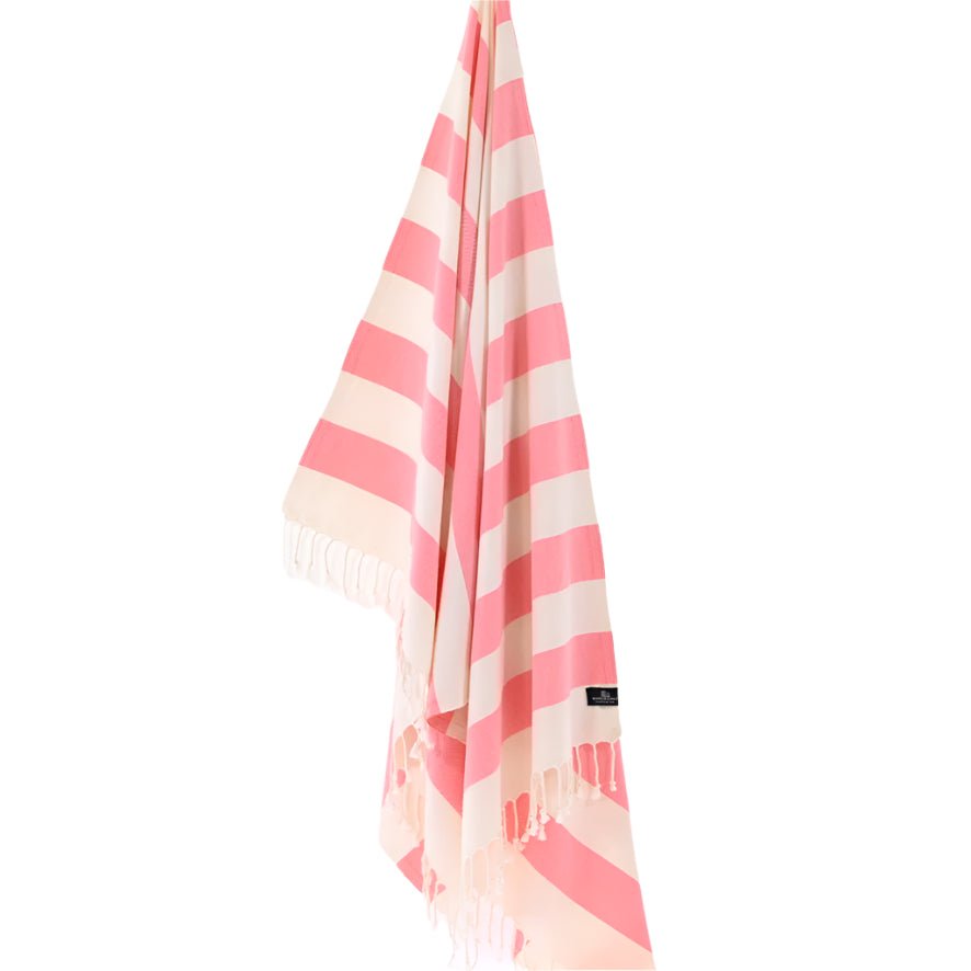 Avalon Series Turkish Towel, Combed Cotton, Ecru - Coral, 340g - Turkish Towel - MOONESSA Australia