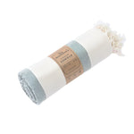 Avalon Series Turkish Towel, Combed Cotton, Ecru - Khaki Grey, 340g - Turkish Towel - MOONESSA Australia