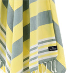 Bondi Beach Series Turkish Towel, Combed Cotton, Khaki - Yellow, 340g - Turkish Towel - MOONESSA Australia