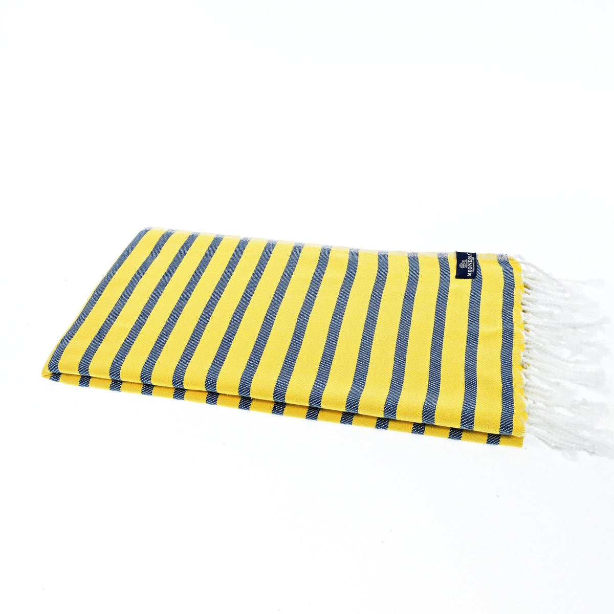 Dublin Series Turkish Towel, Combed Cotton, Navy - Yellow, 380g - Turkish Towel - MOONESSA Australia