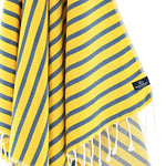 Dublin Series Turkish Towel, Combed Cotton, Navy - Yellow, 380g - Turkish Towel - MOONESSA Australia