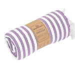 Oxford Series Turkish Towel, Combed Cotton, Purple - White, 430g - Turkish Towel - MOONESSA Australia