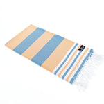 Bondi Beach Series Turkish Towel, Combed Cotton, Blue - Orange, 340g - Turkish Towel - MOONESSA Australia