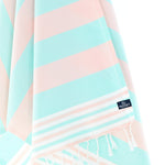 Bondi Beach Series Turkish Towel, Combed Cotton, Candy - Mint, 340g - Turkish Towel - MOONESSA Australia