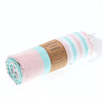 Bondi Beach Series Turkish Towel, Combed Cotton, Candy - Mint, 340g - Turkish Towel - MOONESSA Australia