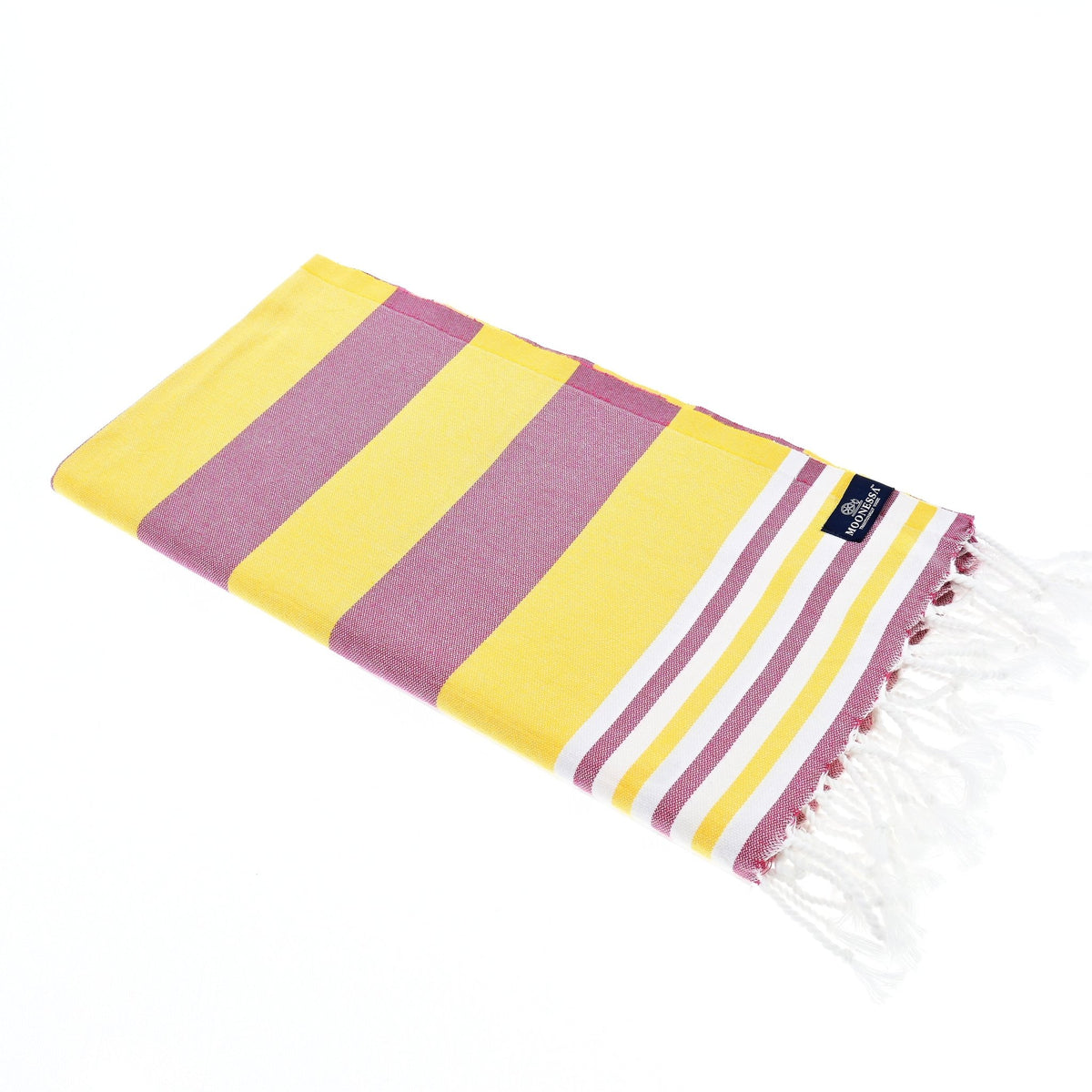Bondi Beach Series Turkish Towel, Combed Cotton, Plum - Lemon, 340g - Turkish Towel - MOONESSA Australia