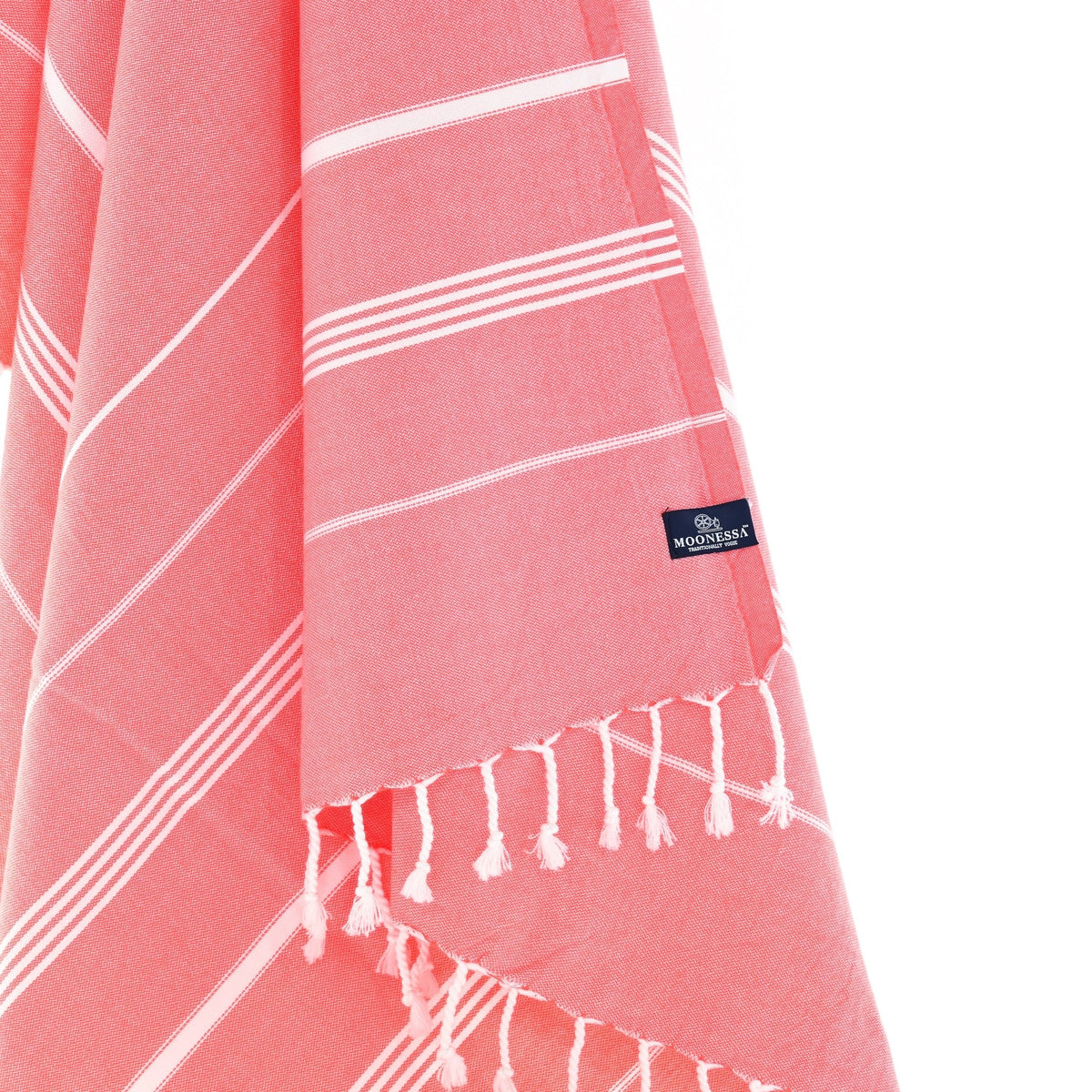 Buldan Series Turkish Towel, Combed Cotton, Coral Red, 340g - Turkish Towel - MOONESSA Australia