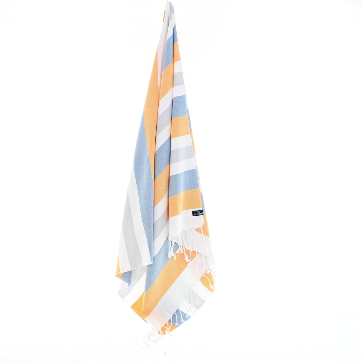 Fremantle Series Turkish Towel, Combed Cotton, Orange - Blue - Grey, 340g - Turkish Towel - MOONESSA Australia