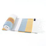Fremantle Series Turkish Towel, Combed Cotton, Orange - Blue - Grey, 340g - Turkish Towel - MOONESSA Australia