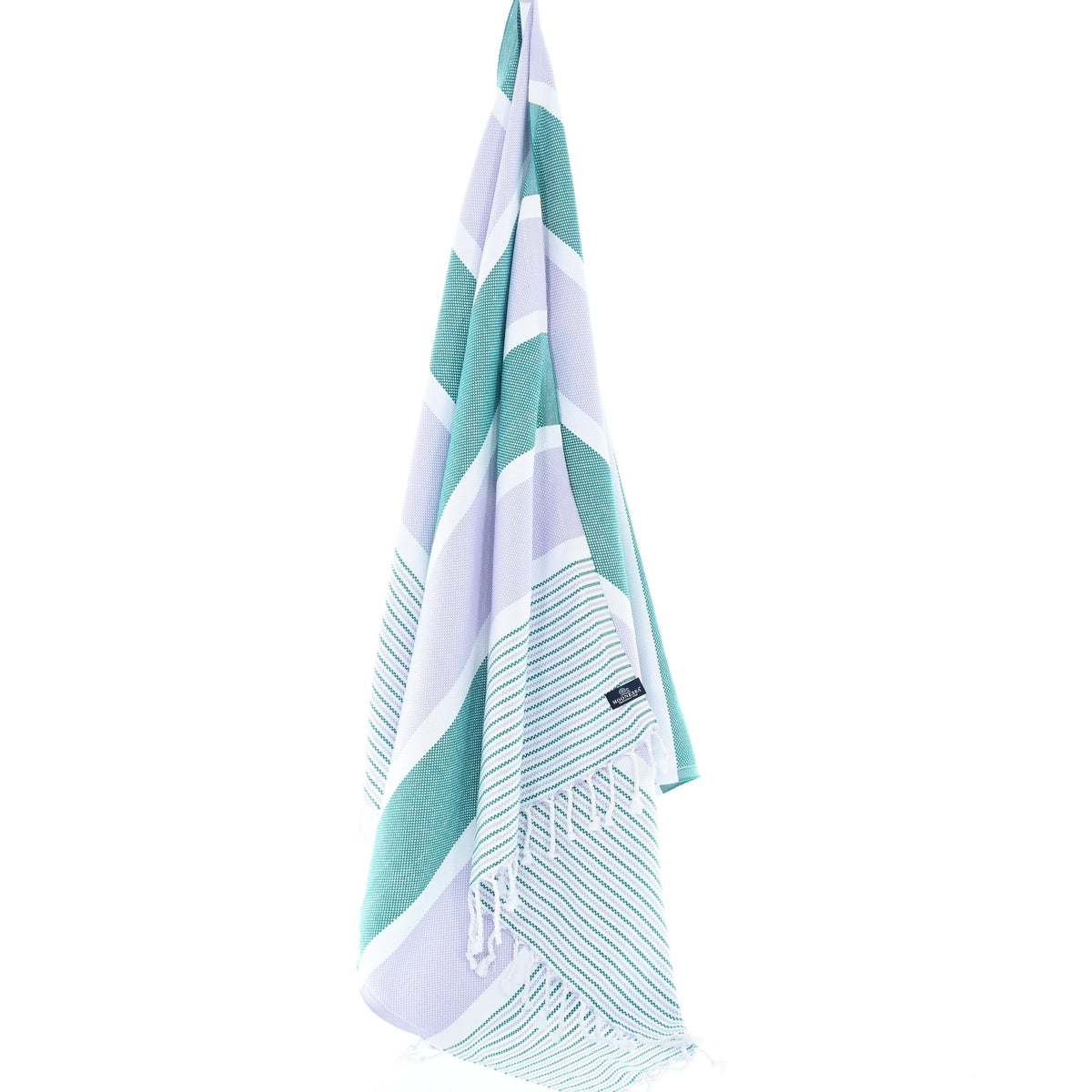 Gold Coast Series Turkish Towel, Combed Cotton, Lilac - Teal, 450g - Turkish Towel - MOONESSA Australia