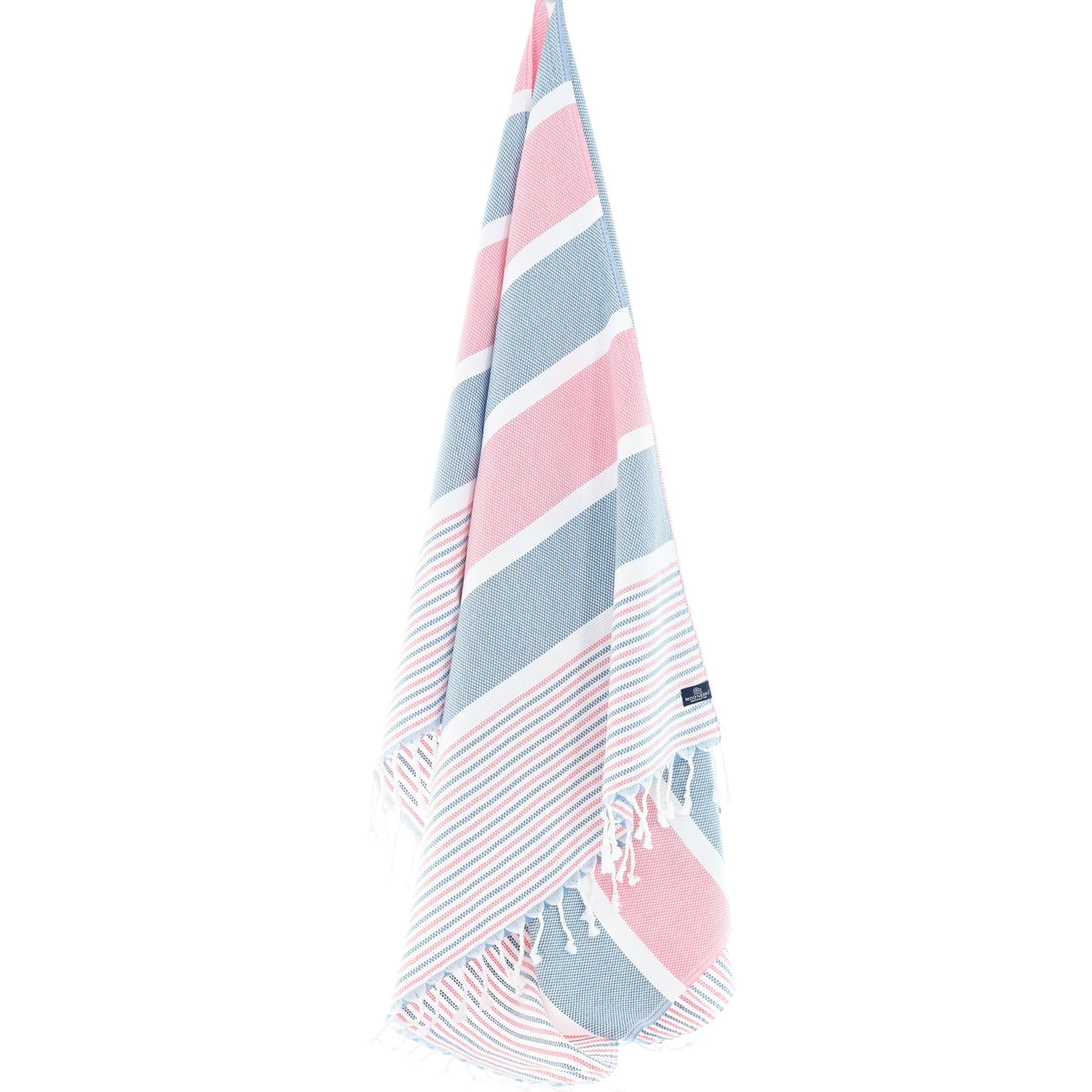 Gold Coast Series Turkish Towel, Combed Cotton, Pink - Blue, 450g - Turkish Towel - MOONESSA Australia