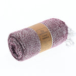 Istanbul Series Turkish Towel, Combed Cotton, Burgundy, 490g - Turkish Towel - MOONESSA Australia