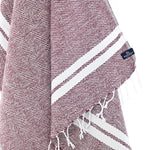 Istanbul Series Turkish Towel, Combed Cotton, Burgundy, 490g - Turkish Towel - MOONESSA Australia