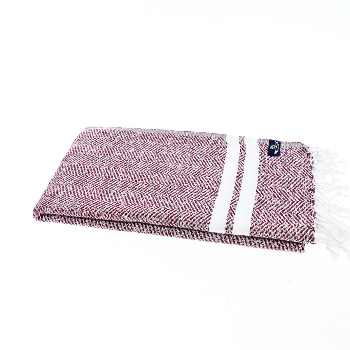 Istanbul Series Turkish Towel, Combed Cotton, Burgundy, 490g - Turkish Towel - MOONESSA Australia