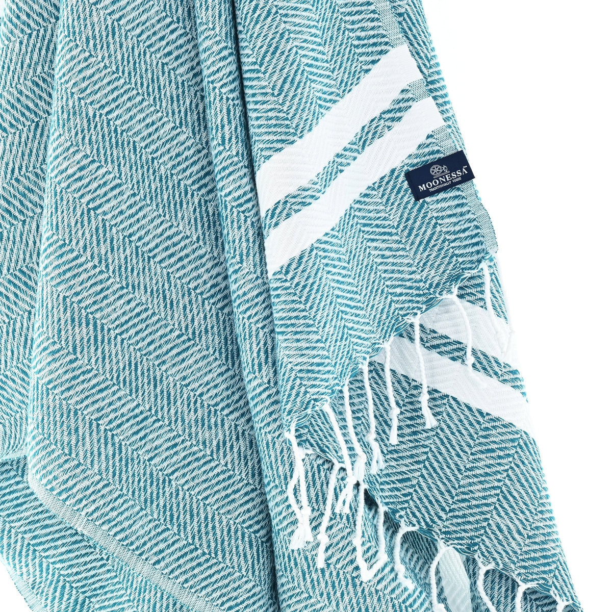 Istanbul Series Turkish Towel, Combed Cotton, Teal, 490g - Turkish Towel - MOONESSA Australia