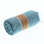 Istanbul Series Turkish Towel, Combed Cotton, Teal, 490g - Turkish Towel - MOONESSA Australia