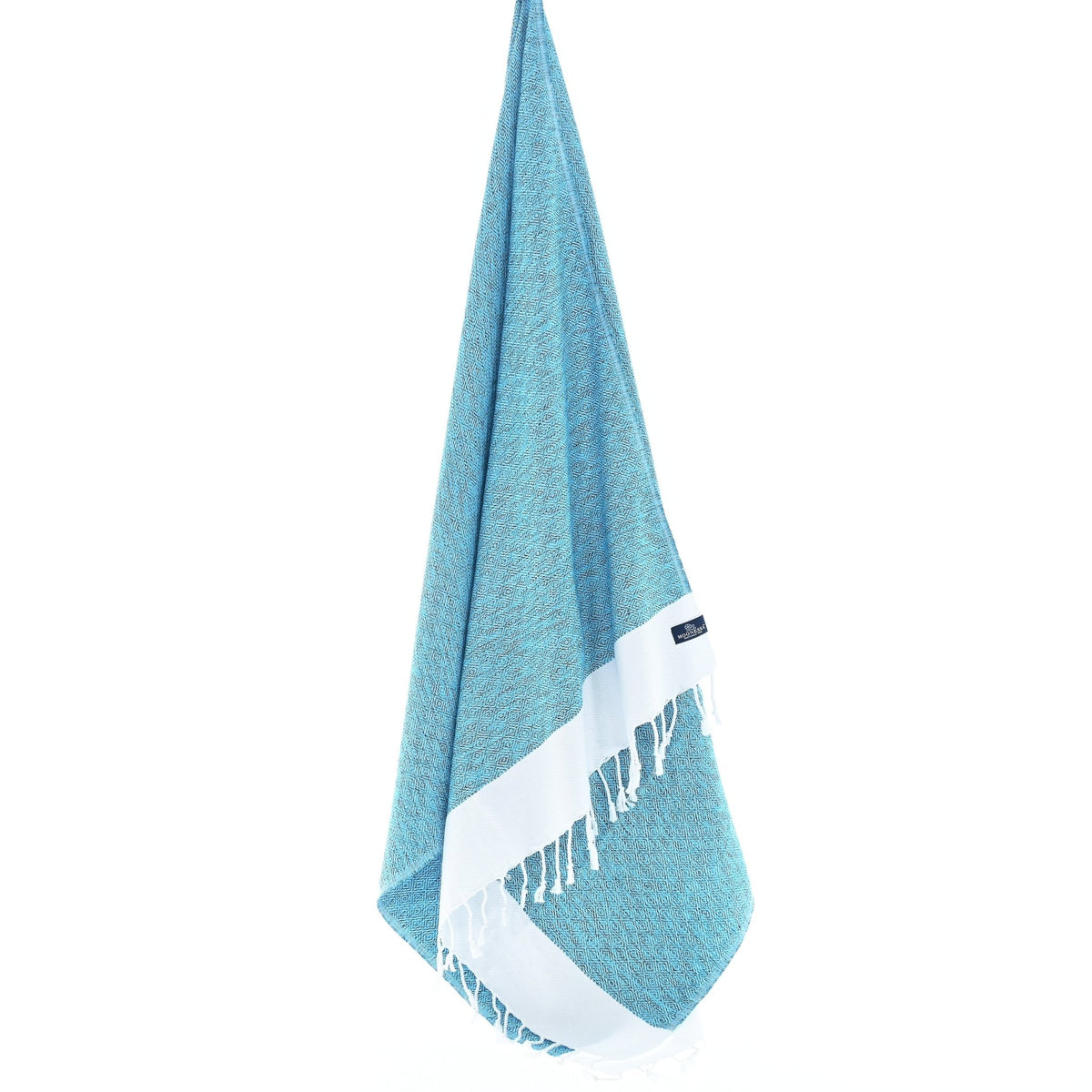 Madrid Series Turkish Towel, Combed Cotton, Turquoise, 430g - Turkish Towel - MOONESSA Australia