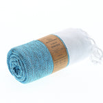 Madrid Series Turkish Towel, Combed Cotton, Turquoise, 430g - Turkish Towel - MOONESSA Australia
