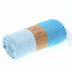 Milan Series Turkish Towel, Combed Cotton, Aqua, 410g - Turkish Towel - MOONESSA Australia