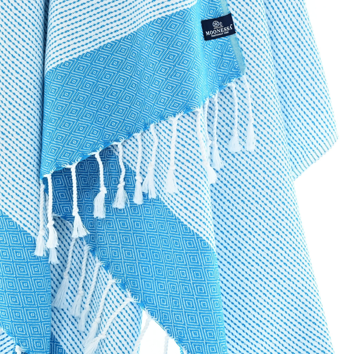 Milan Series Turkish Towel, Combed Cotton, Aqua, 410g - Turkish Towel - MOONESSA Australia