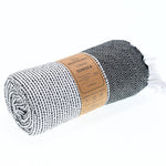 Milan Series Turkish Towel, Combed Cotton, Black, 410g - Turkish Towel - MOONESSA Australia