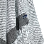Milan Series Turkish Towel, Combed Cotton, Black, 410g - Turkish Towel - MOONESSA Australia