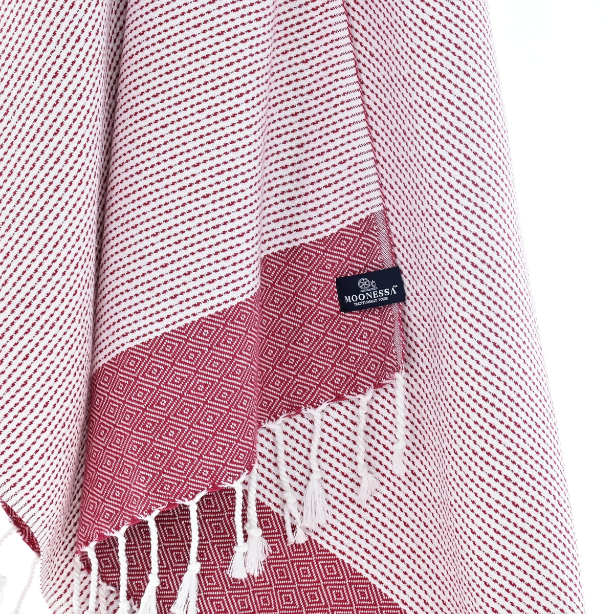 Milan Series Turkish Towel, Combed Cotton, Maroon, 410g - Turkish Towel - MOONESSA Australia