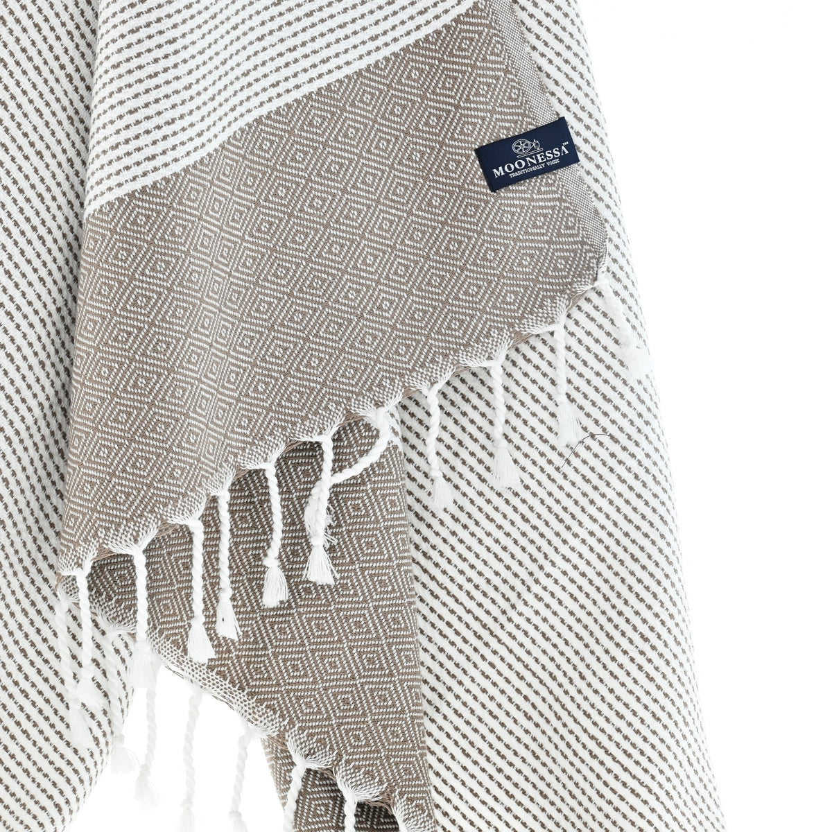 Milan Series Turkish Towel, Combed Cotton, Mocha, 410g - Turkish Towel - MOONESSA Australia