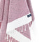 Close-up of the Madrid Turkish towel's mauve diamond weave with hand-twisted tassels
