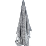 Nairobi Series Turkish Towel, Combed Cotton, Black - Grey, 450g - Turkish Towel - MOONESSA Australia