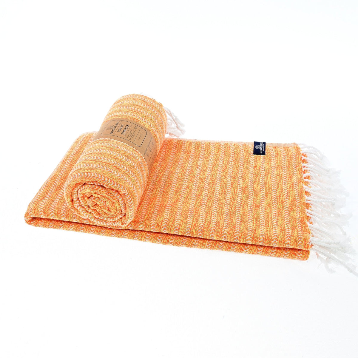 Nairobi Series Turkish Towel, Combed Cotton, Orange - Yellow, 450g - Turkish Towel - MOONESSA Australia