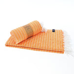 Nairobi Series Turkish Towel, Combed Cotton, Orange - Yellow, 450g - Turkish Towel - MOONESSA Australia