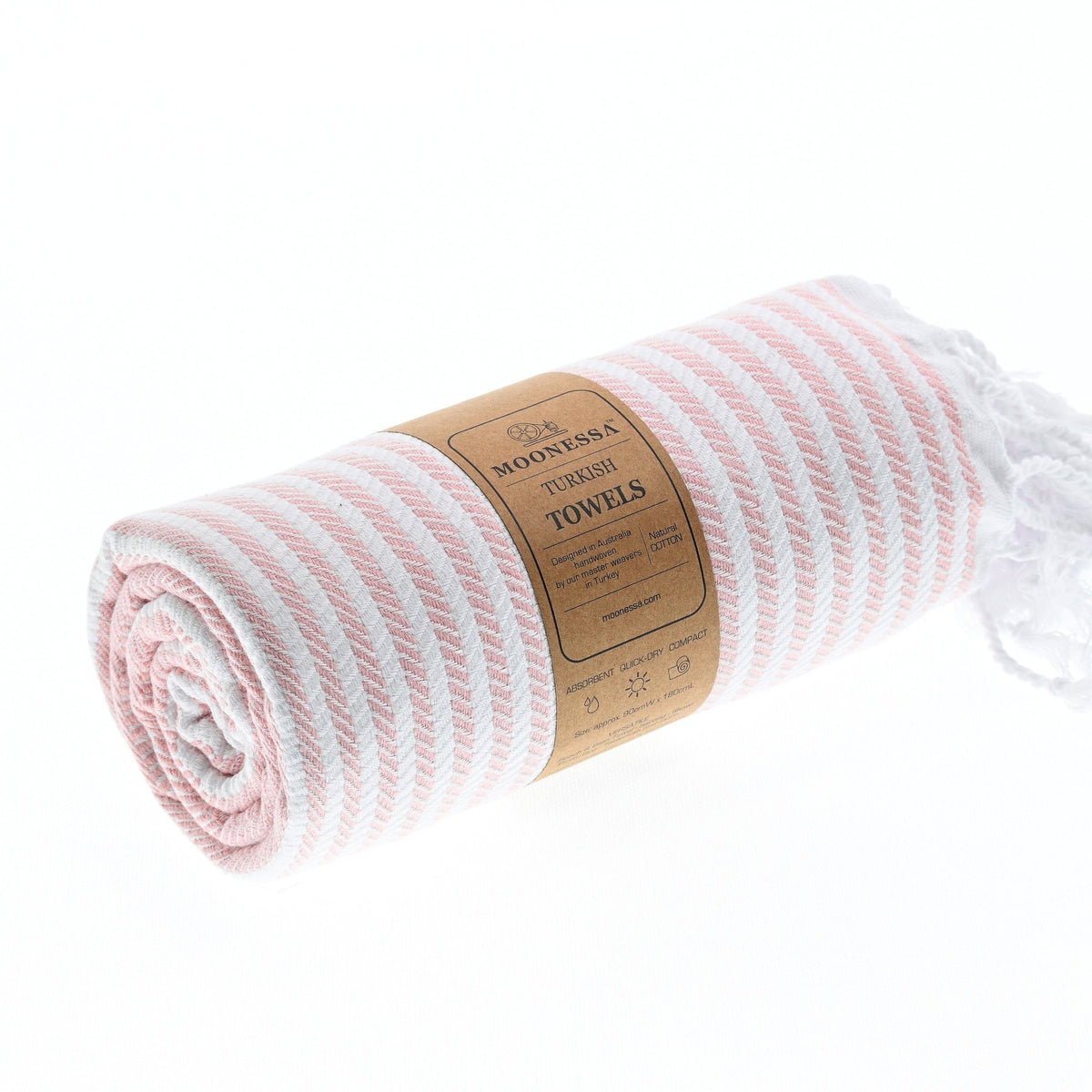 Perth Series Turkish Towel, Combed Cotton, Candy Pink, 440g - Turkish Towel - MOONESSA Australia