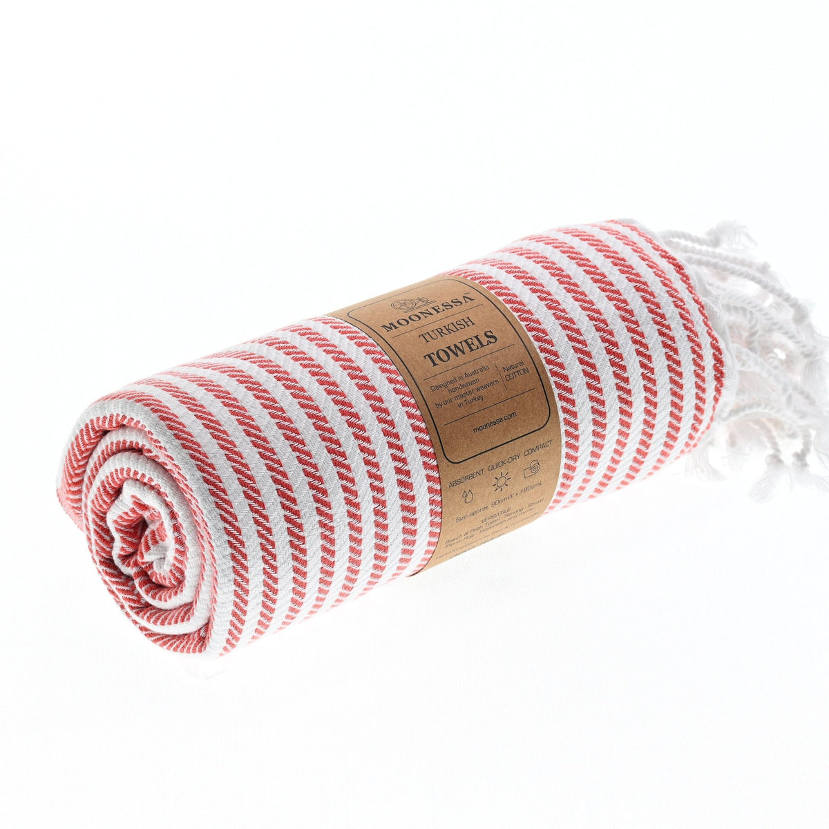 Perth Series Turkish Towel, Combed Cotton, Rust, 440g - Turkish Towel - MOONESSA Australia