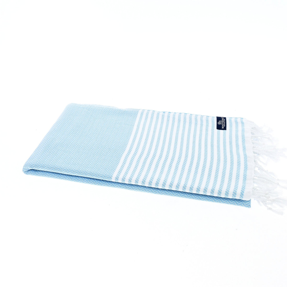 Perth Series Turkish Towel, Combed Cotton, Sky Blue, 440g - Turkish Towel - MOONESSA Australia