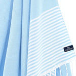 Perth Series Turkish Towel, Combed Cotton, Sky Blue, 440g - Turkish Towel - MOONESSA Australia