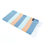 Swan River Series Turkish Towel, Combed Cotton, Denim - Orange - Sky, 340g - Turkish Towel - MOONESSA Australia