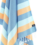 Swan River Series Turkish Towel, Combed Cotton, Denim - Orange - Sky, 340g - Turkish Towel - MOONESSA Australia