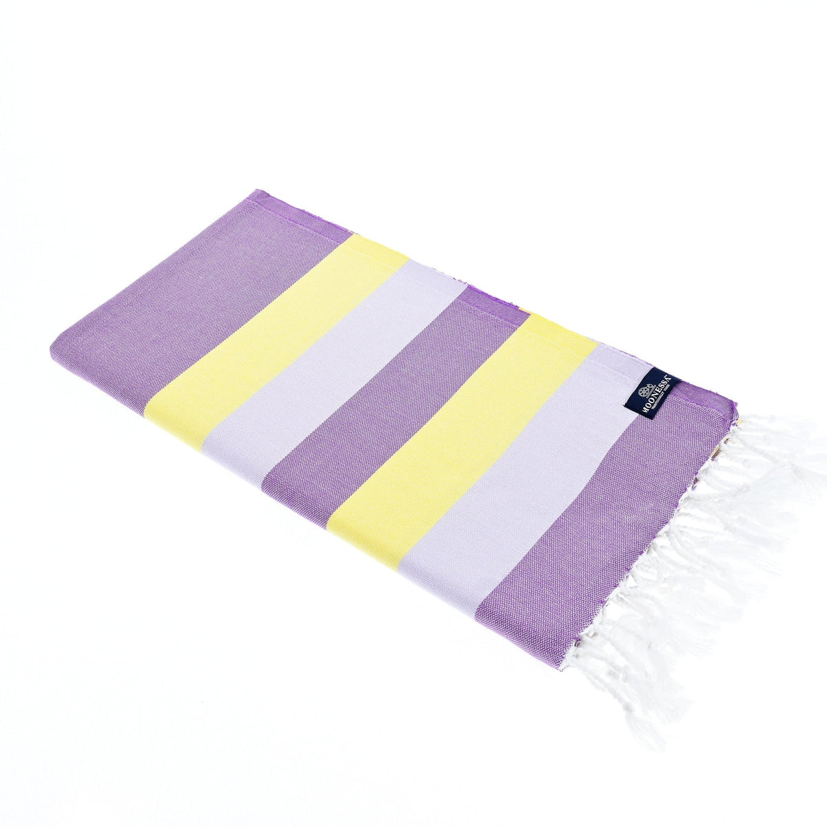Swan River Series Turkish Towel, Combed Cotton, Purple - Lilac - Yellow, 340g - Turkish Towel - MOONESSA Australia