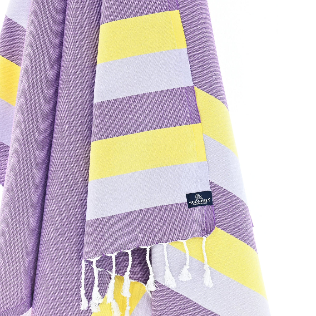Swan River Series Turkish Towel, Combed Cotton, Purple - Lilac - Yellow, 340g - Turkish Towel - MOONESSA Australia