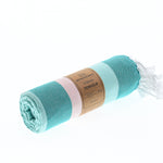 Swan River Series Turkish Towel, Combed Cotton, Teal - Mint - Candy, 340g - Turkish Towel - MOONESSA Australia