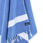 Sydney Series Turkish Towel, Combed Cotton, Royal Blue, 410g - Turkish Towel - MOONESSA Australia