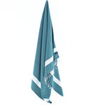 Sydney Series Turkish Towel, Combed Cotton, Teal, 410g - Turkish Towel - MOONESSA Australia