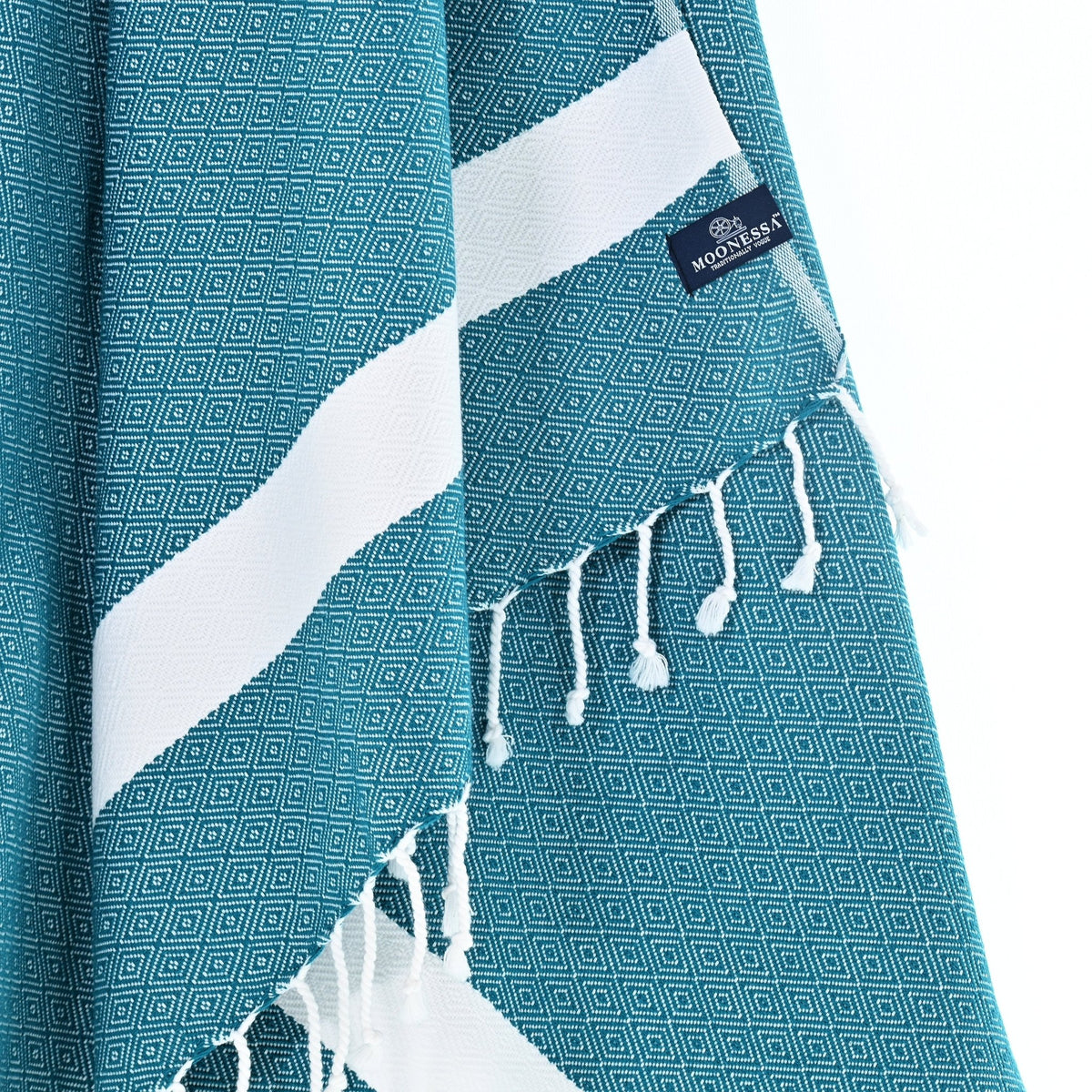 Sydney Series Turkish Towel, Combed Cotton, Teal, 410g - Turkish Towel - MOONESSA Australia