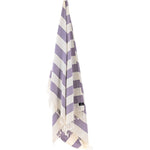 Avalon Series Turkish Towel, Combed Cotton, Ecru - Purple, 340g - Turkish Towel - MOONESSA Australia