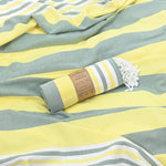 Bondi Beach Series Turkish Towel, Combed Cotton, Khaki - Yellow, 340g - Turkish Towel - MOONESSA Australia
