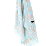 Bondi Beach Series Turkish Towel, Combed Cotton, Mint - Beige, 340g - Turkish Towel - MOONESSA Australia