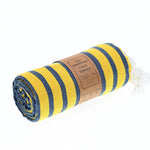 Dublin Series Turkish Towel, Combed Cotton, Navy - Yellow, 380g - Turkish Towel - MOONESSA Australia