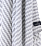 Oxford Series Turkish Towel, Combed Cotton, Grey - White, 430g - Turkish Towel - MOONESSA Australia