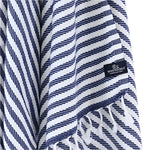 Oxford Series Turkish Towel, Combed Cotton, Navy - White, 430g - Turkish Towel - MOONESSA Australia